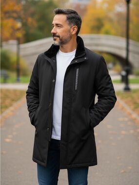 Jones New York Men's Dark Trench Coat Winter